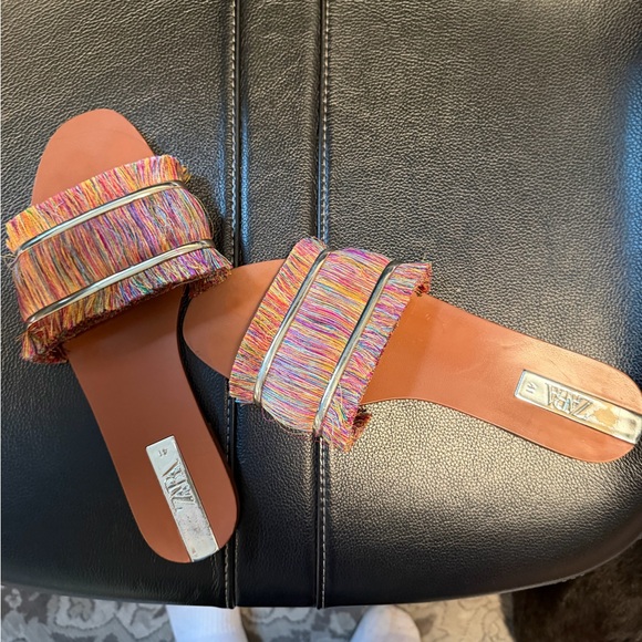 Zara Colorful Fringe Slide Sandals - Picture 4 of 5